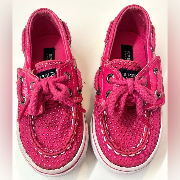 Sperry Other - Sperry Top-Sider Kids Baby Pink Boat Velcro Shoes Size 6M
